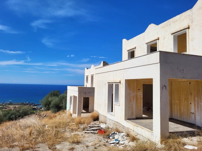 2 Unfinished Houses with Stunning Views for Sale in Sfinari - 3