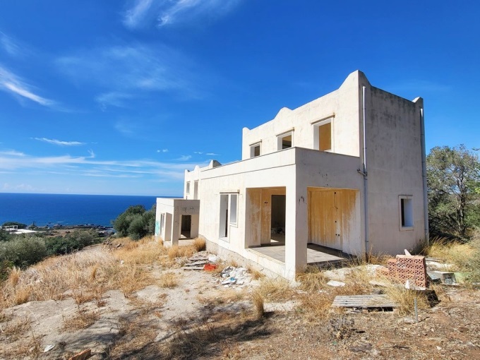 2 Unfinished Houses with Stunning Views for Sale in Sfinari - 0